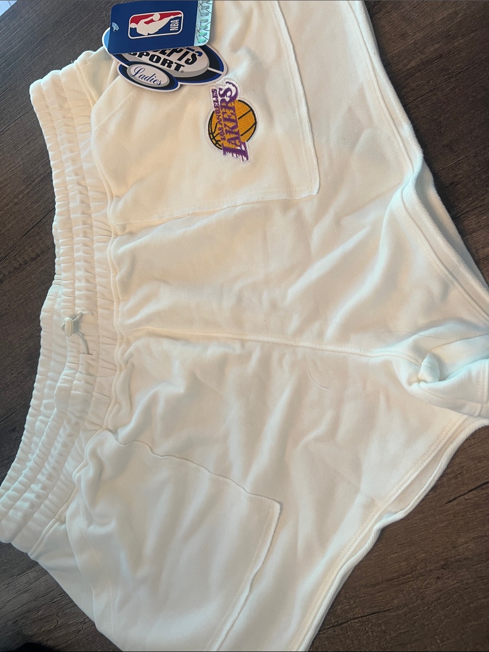 White Los Angeles Lakers Logo Women's Shorts